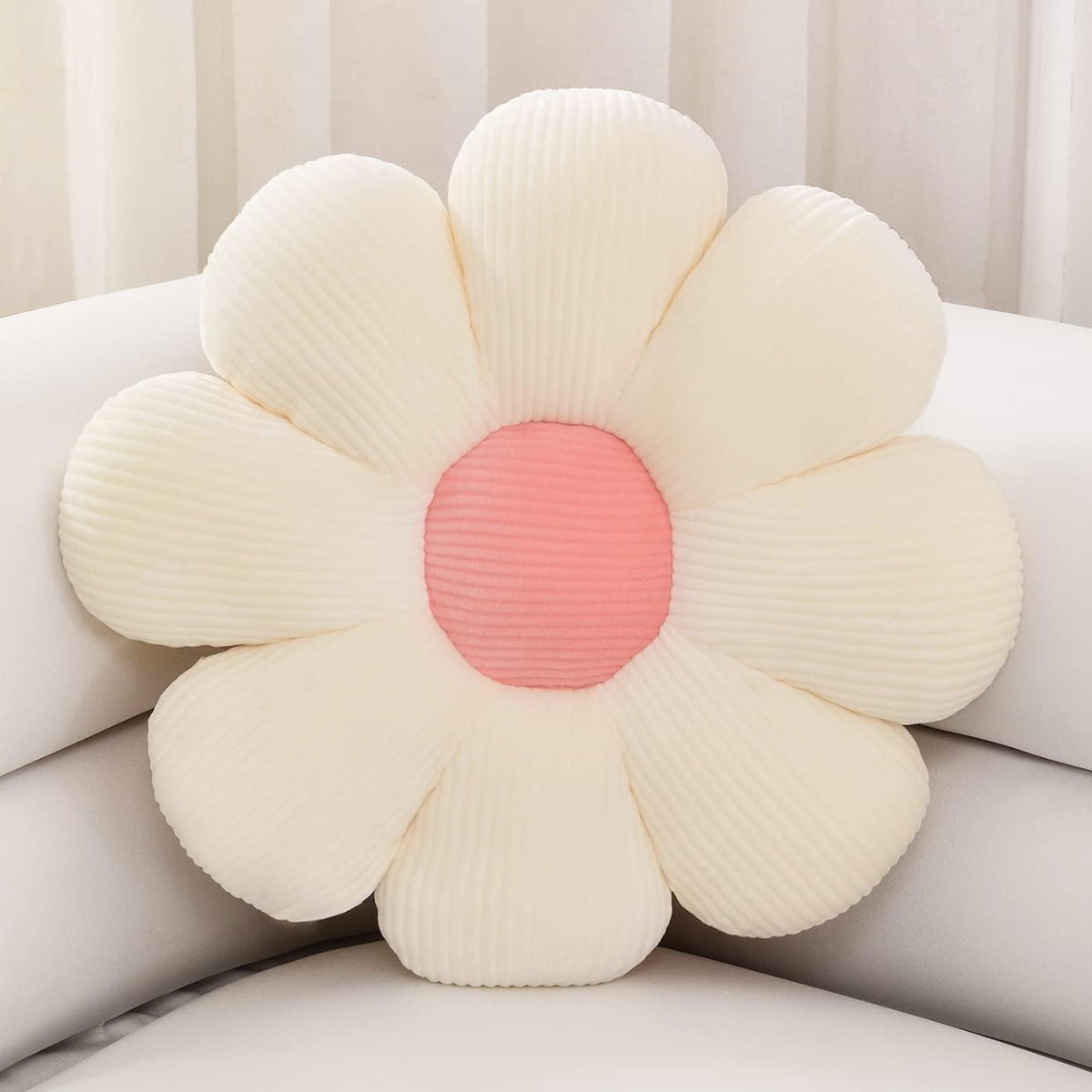 15.7" Flower Throw Pillow, Plush Floor Cushion, Cute Room Decor