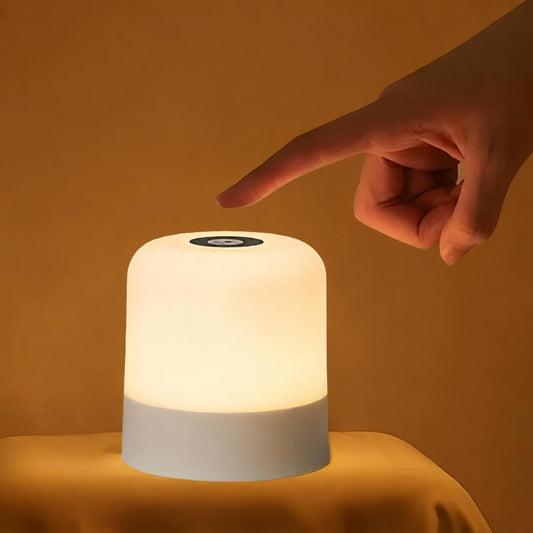 Portable Baby Night Light, 3-Color Egg Shape, Rechargeable & Dimmable Touch Lamp