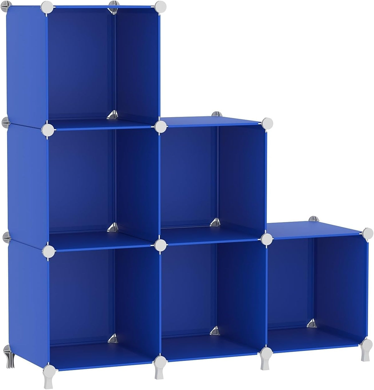 6-Cube Closet Organizer & Storage Shelves, White DIY Stackable Plastic Shelf for Bedroom