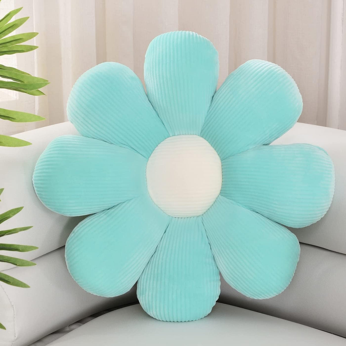15.7" Flower Throw Pillow, Plush Floor Cushion, Cute Room Decor