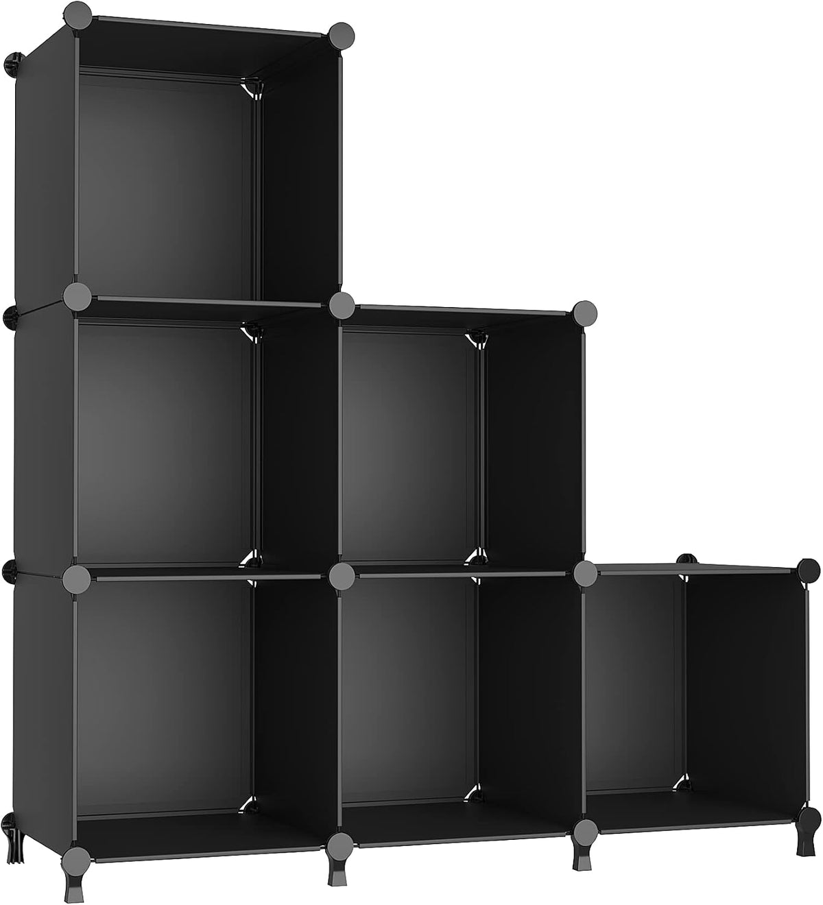 6-Cube Closet Organizer & Storage Shelves, White DIY Stackable Plastic Shelf for Bedroom