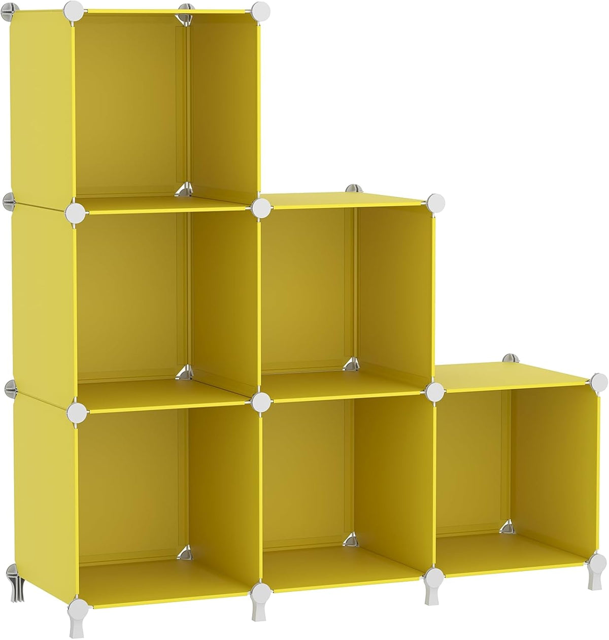 6-Cube Closet Organizer & Storage Shelves, White DIY Stackable Plastic Shelf for Bedroom