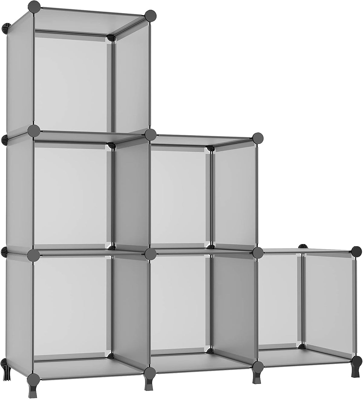 6-Cube Closet Organizer & Storage Shelves, White DIY Stackable Plastic Shelf for Bedroom