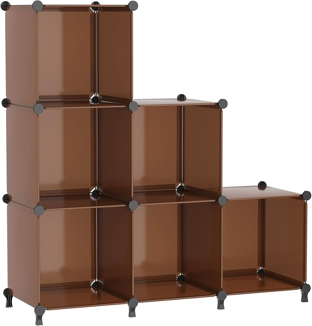 6-Cube Closet Organizer & Storage Shelves, White DIY Stackable Plastic Shelf for Bedroom