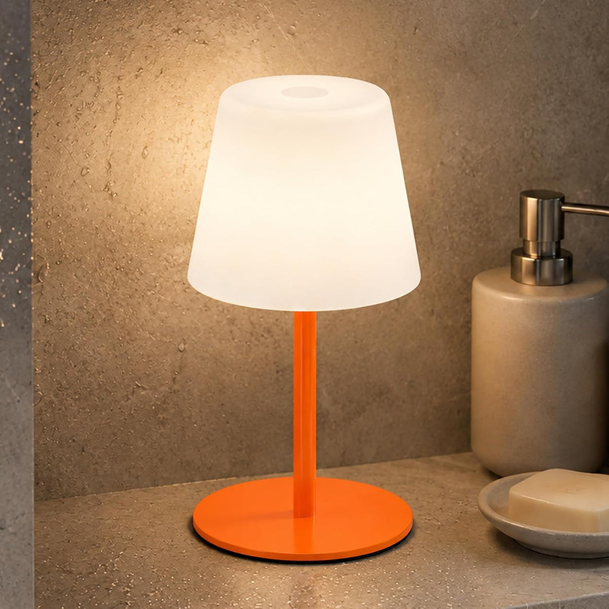 Shower Lamp Rechargeable Waterproof, Cordless Bathroom Light with 4000mAh Battery, IP65, 3 Color Modes, Touch Dimming