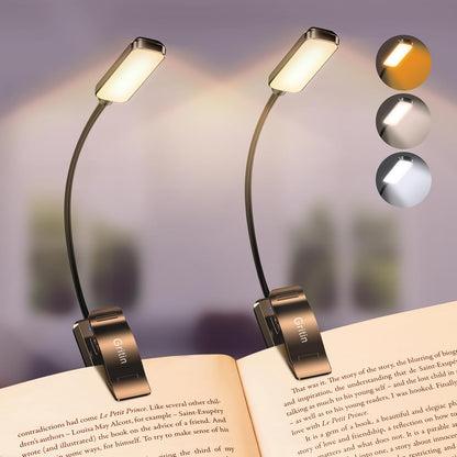 9 LED Book Light – 3 Color Temps, Stepless Dimming, 80 Hrs Runtime
