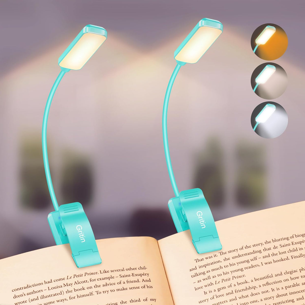 9 LED Book Light – 3 Color Temps, Stepless Dimming, 80 Hrs Runtime