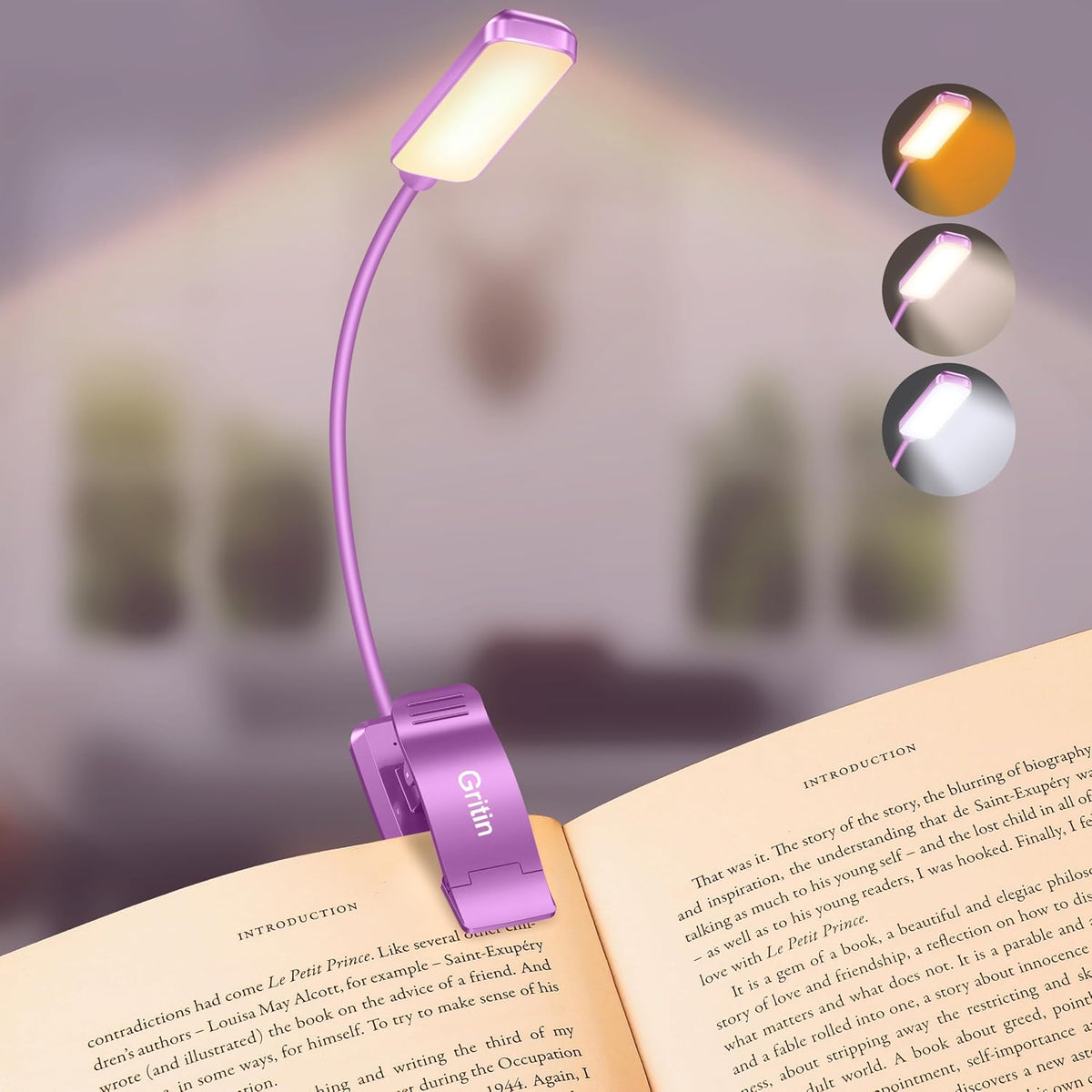 9 LED Book Light – 3 Color Temps, Stepless Dimming, 80 Hrs Runtime