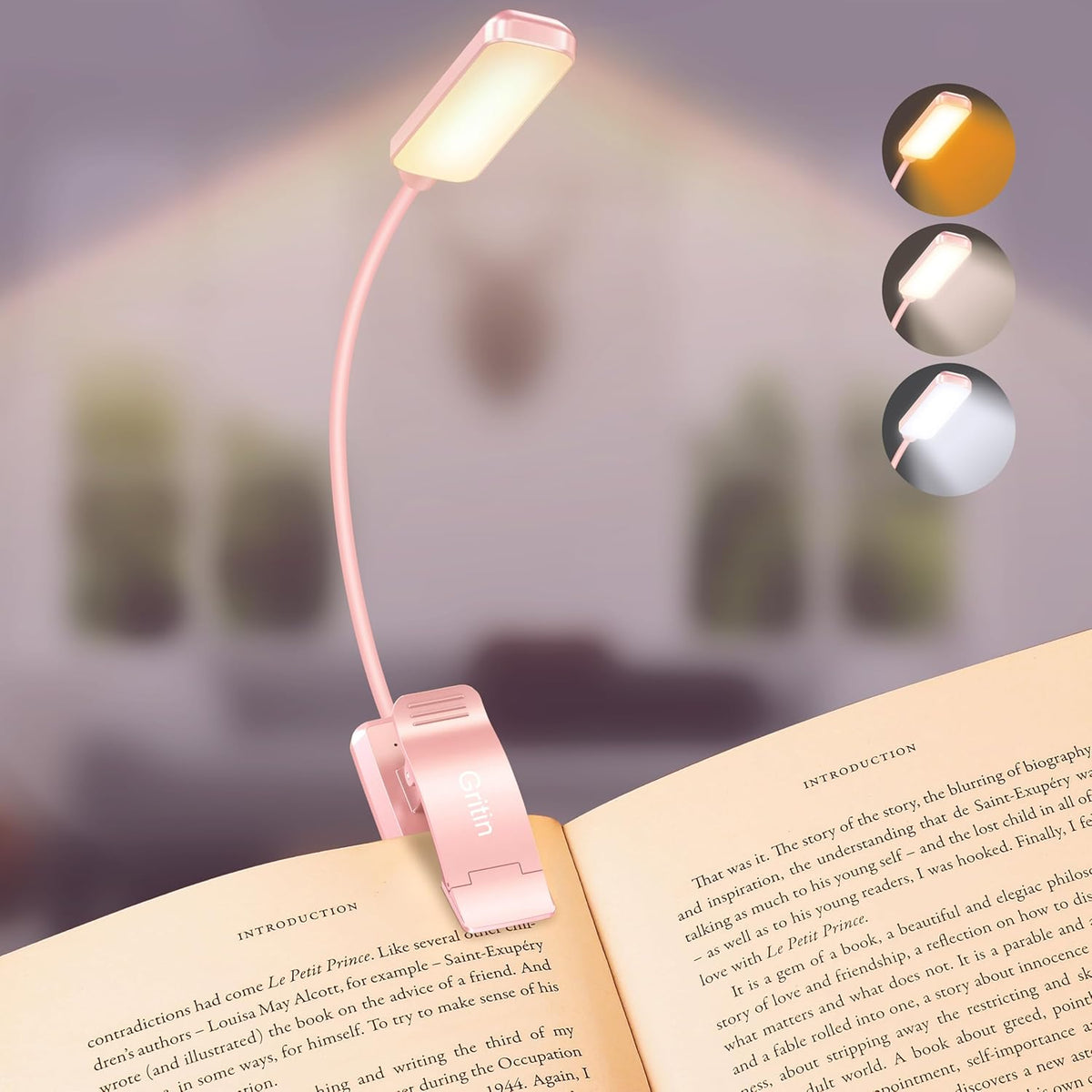 9 LED Book Light – 3 Color Temps, Stepless Dimming, 80 Hrs Runtime